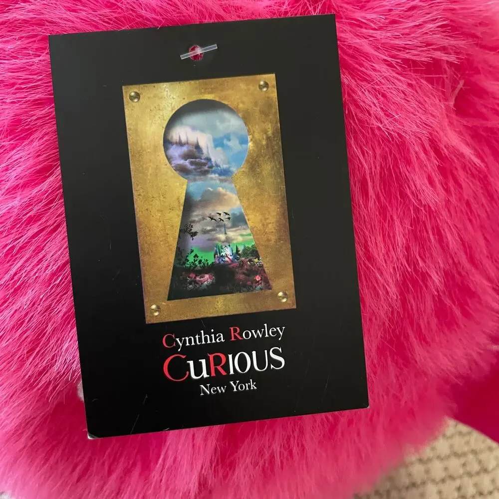 Cynthia Rowley PINK SPIDER Pillow Faux Fur Halloween Decor NEW